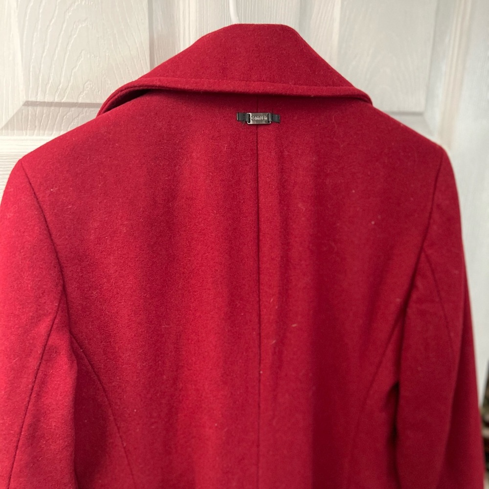 Calvin Klein Red Coat size Small. Asymmetrical zip up coat/lined warm jacket - Picture 7 of 16